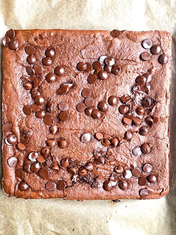 chickpea brownies on tray