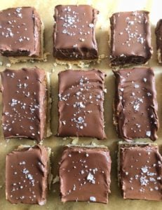 plate of shortbread almond butter bars