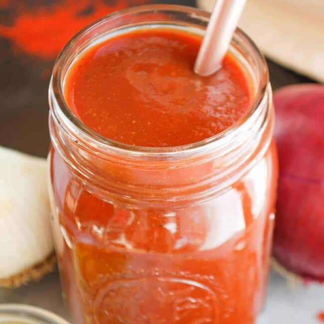 jar of healthy bbq sauce with spoon