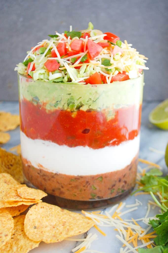 seven layer dip with chips 