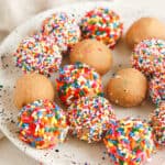 cake batter balls on plate