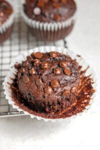 Healthy Chocolate Zucchini Muffins