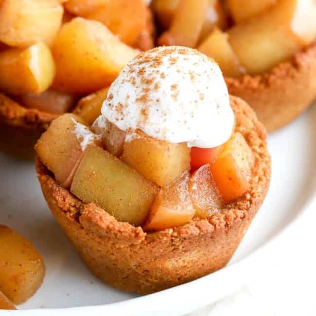 healthy mini apple pie on plate