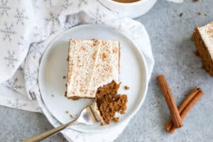 Healthy Gingerbread Cake with Cream Cheese Frosting