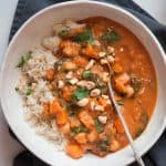 vegan peanut stew in bowl
