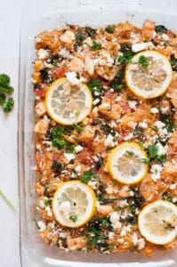 Lemon Chicken Spaghetti Squash Casserole