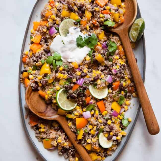 mexican quinoa salad on plate