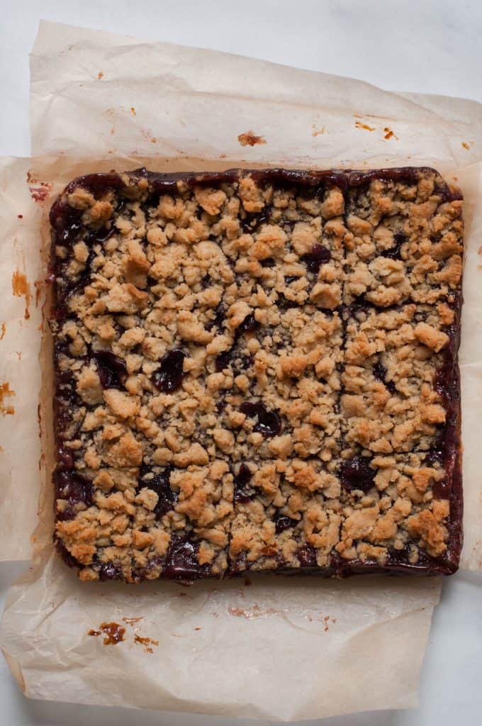 healthier peanut butter and jelly bars