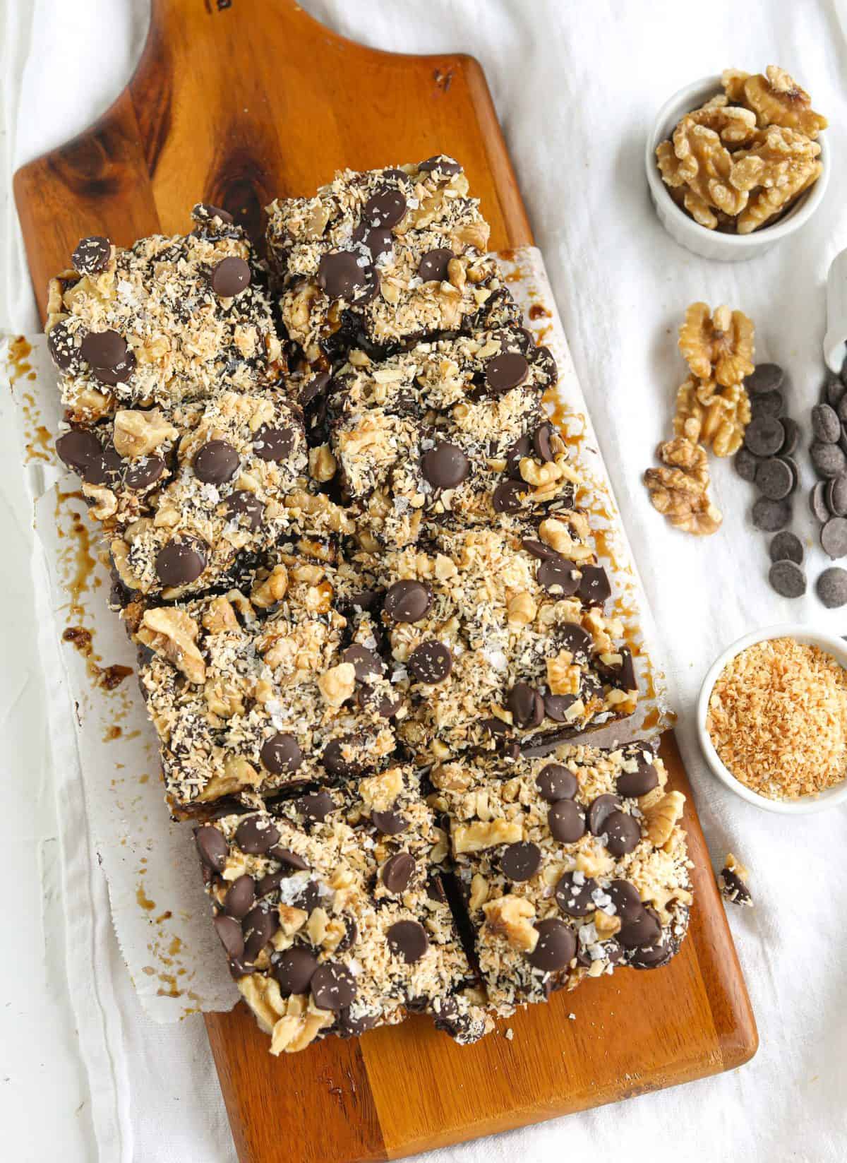 overhead photo of healthier magic bars