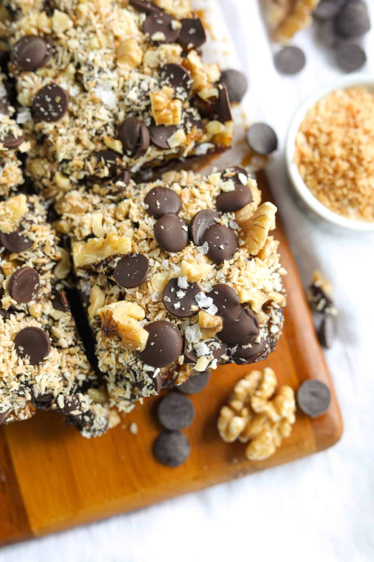 overhead shot of healthier magic bars