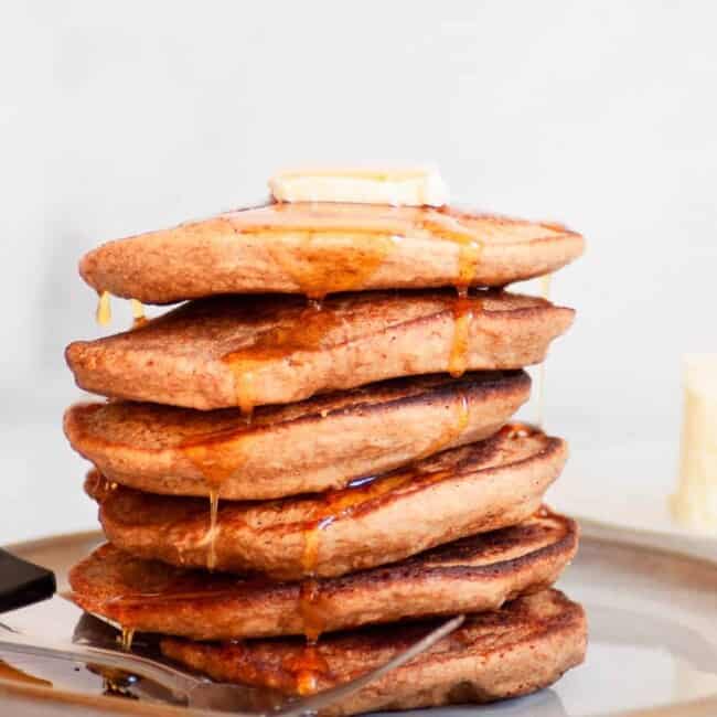 stack of oatmeal blender pancakes