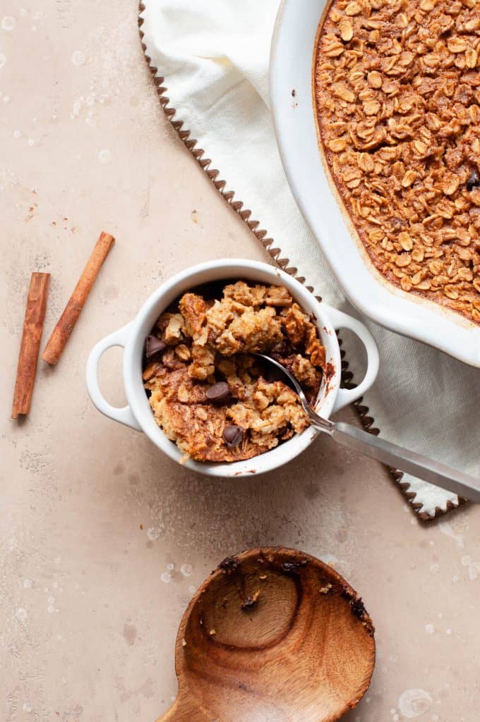 healthy baked pumpkin oatmeal in cup