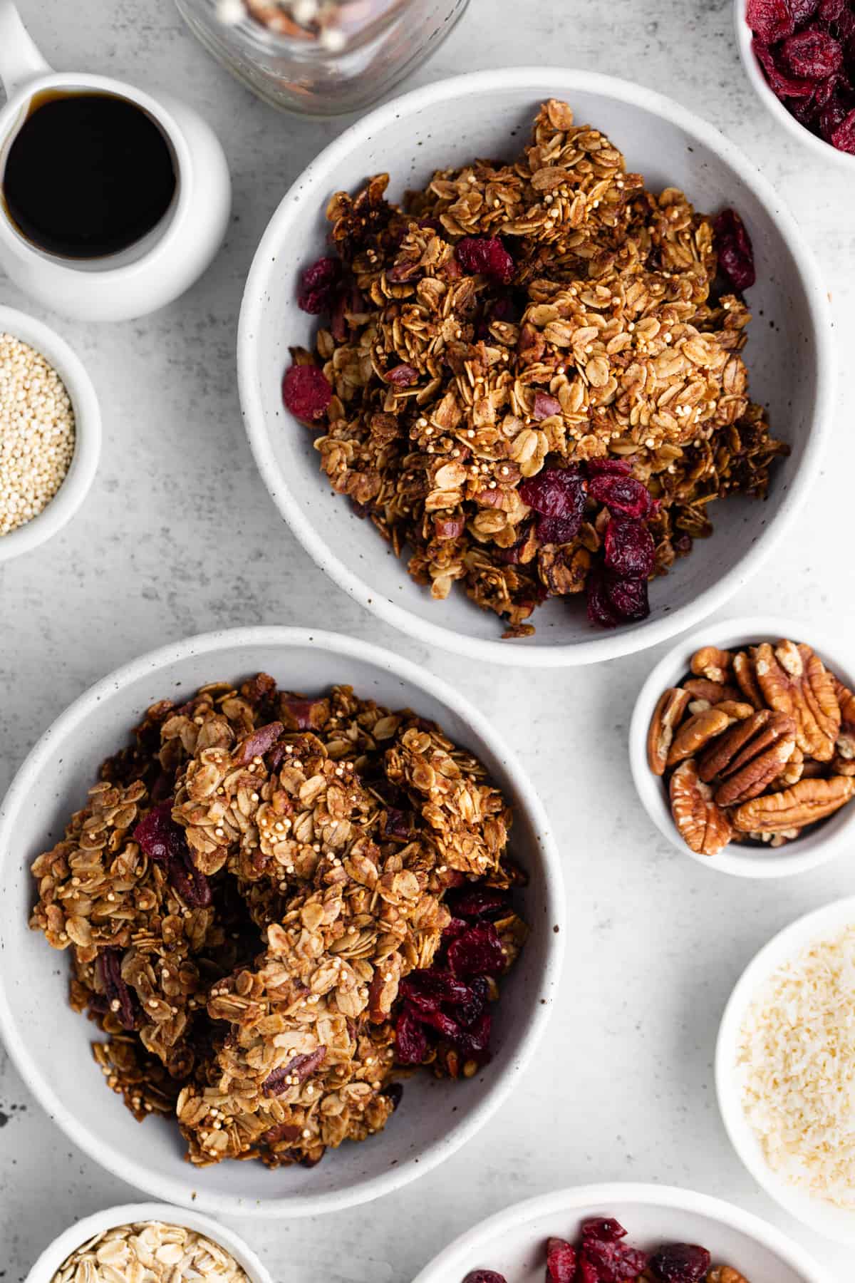 pumpkin spice granola in bowls