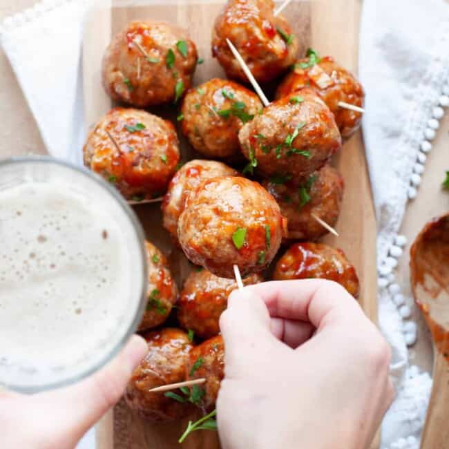 sweet and sour meatballs with dip