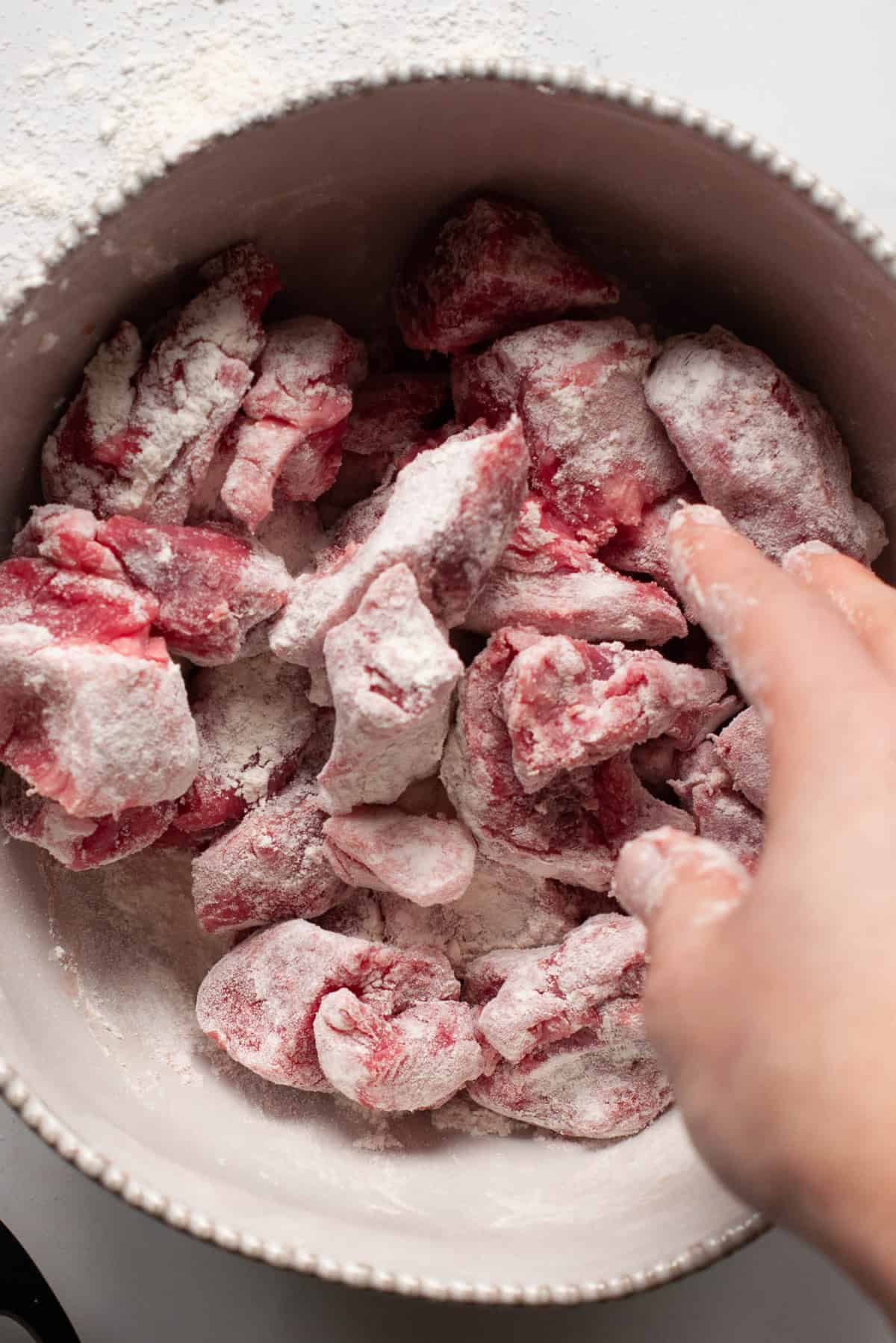 meat with cornstarch