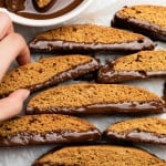 grabbing biscotti