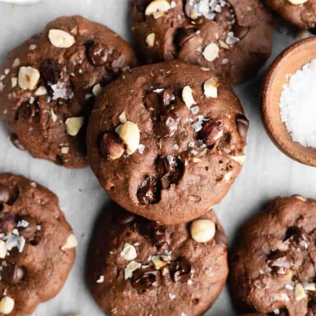healthy nutella cookies on tray