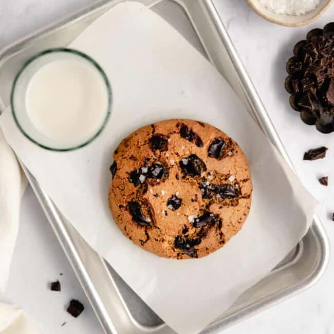 single serve cookie on tray