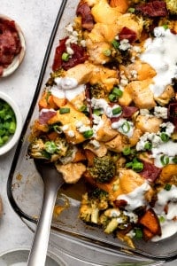 Buffalo Chicken Sweet Potato Casserole