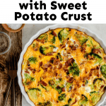 Broccoli Cheddar Quiche with Sweet Potato Crust
