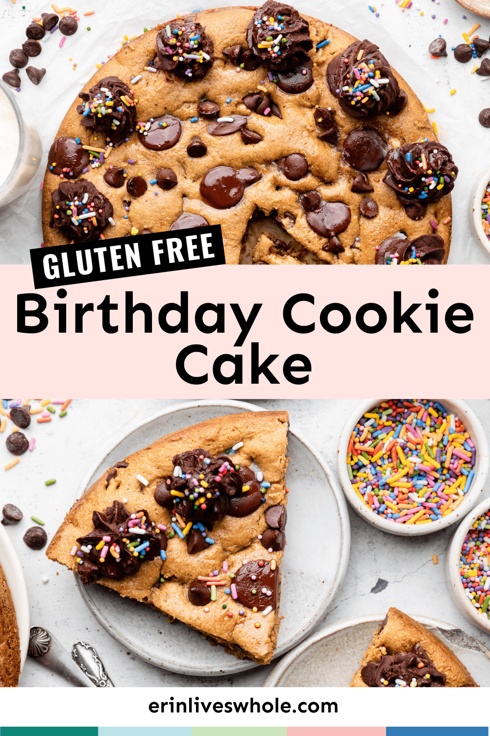 Gluten Free Birthday Cookie Cake - Erin Lives Whole