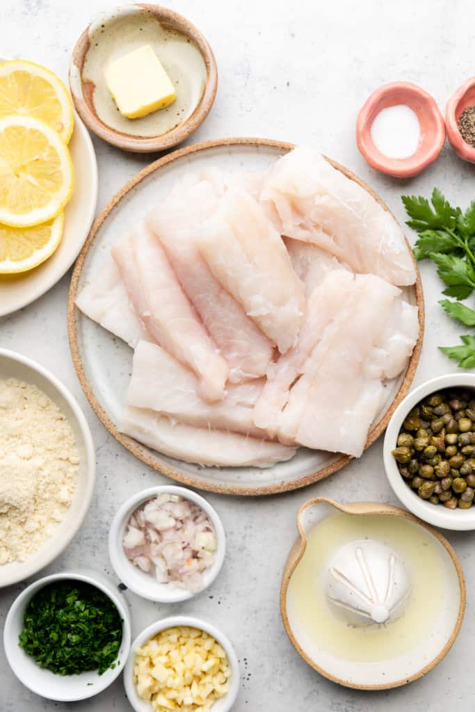 ingredients for cod piccata
