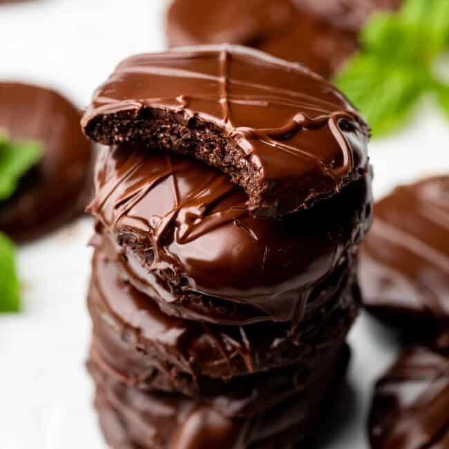 healthy thin mints in stack