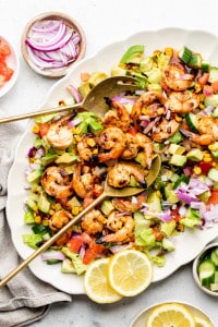 Grilled BBQ Shrimp Salad