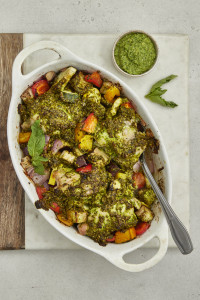One Sheet Pesto Chicken and Veggies