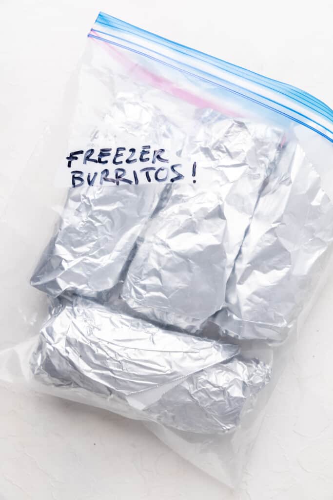 freezer burritos in ziploc bag