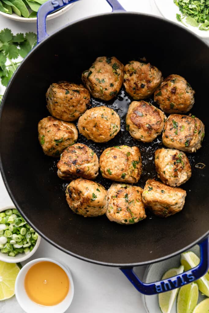 meatballs in pan