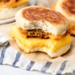 freezer breakfast sandwich with bite