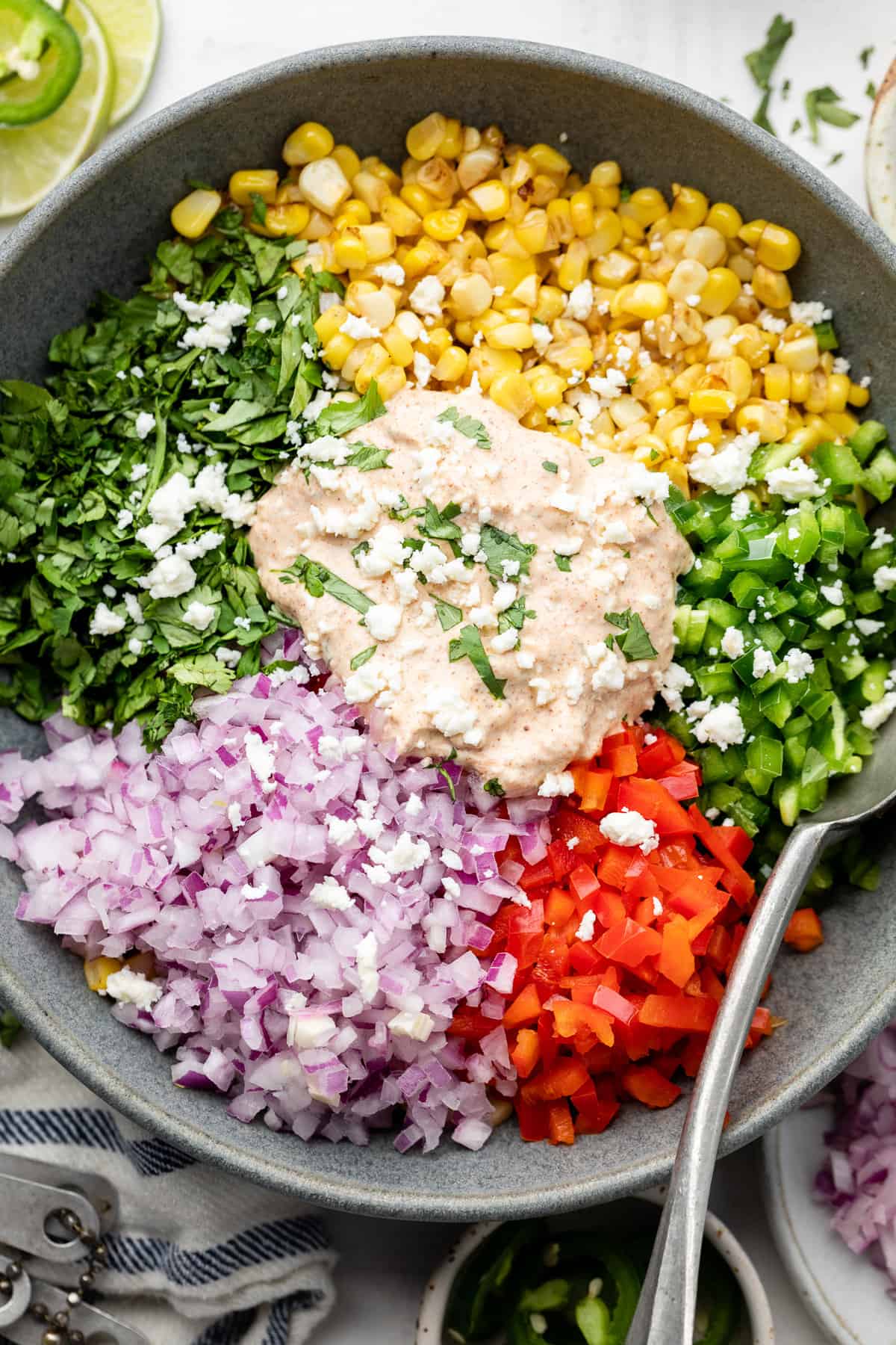 making mexican corn salad