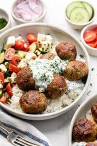 Healthy Greek Turkey Meatballs With Tzatziki