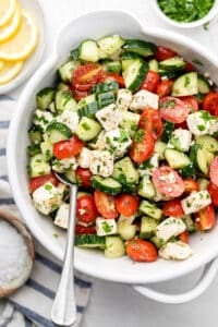 Greek Cucumber Tomato Feta Salad