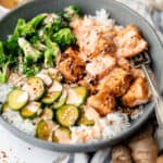 sticky salmon bowls
