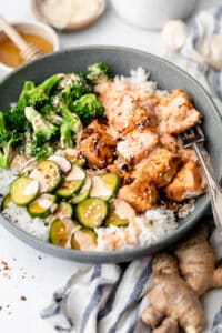 Sticky Salmon Rice Bowls