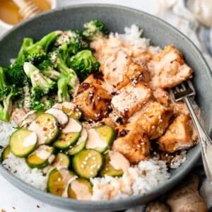 Sticky Salmon Rice Bowls