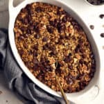 baked oatmeal in dish with spoon