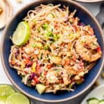 thai shrimp salad in bowls