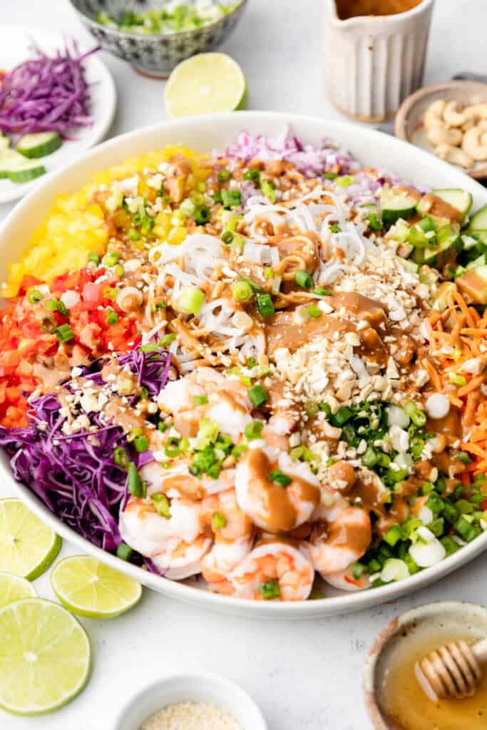 thai shrimp salad in bowl