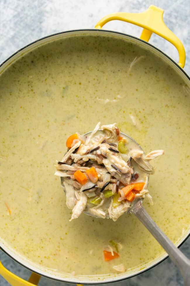 Creamy Chicken And Wild Rice Soup - Erin Lives Whole