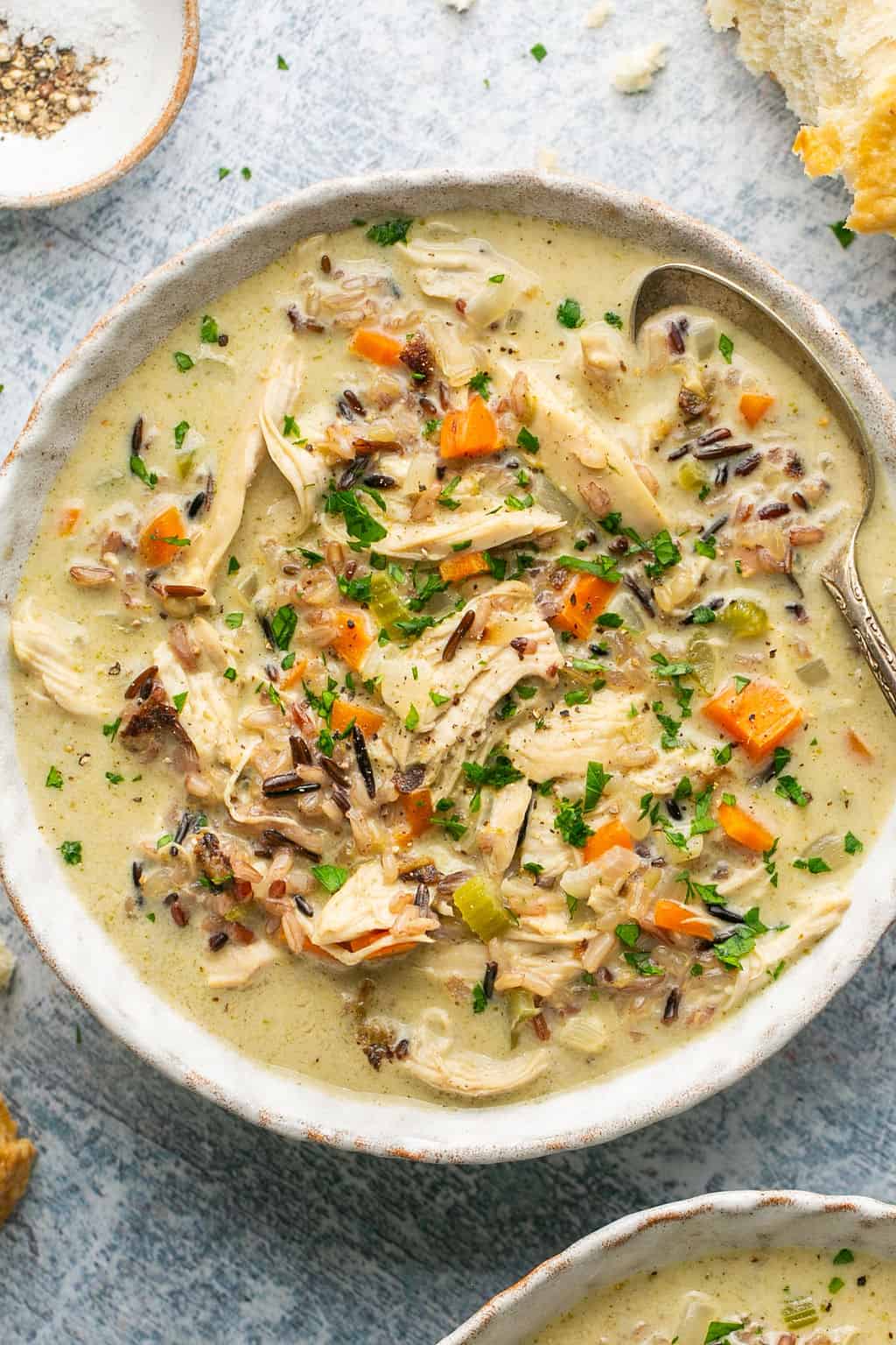 Creamy Chicken and Wild Rice Soup (With Meal Prep Instructions)