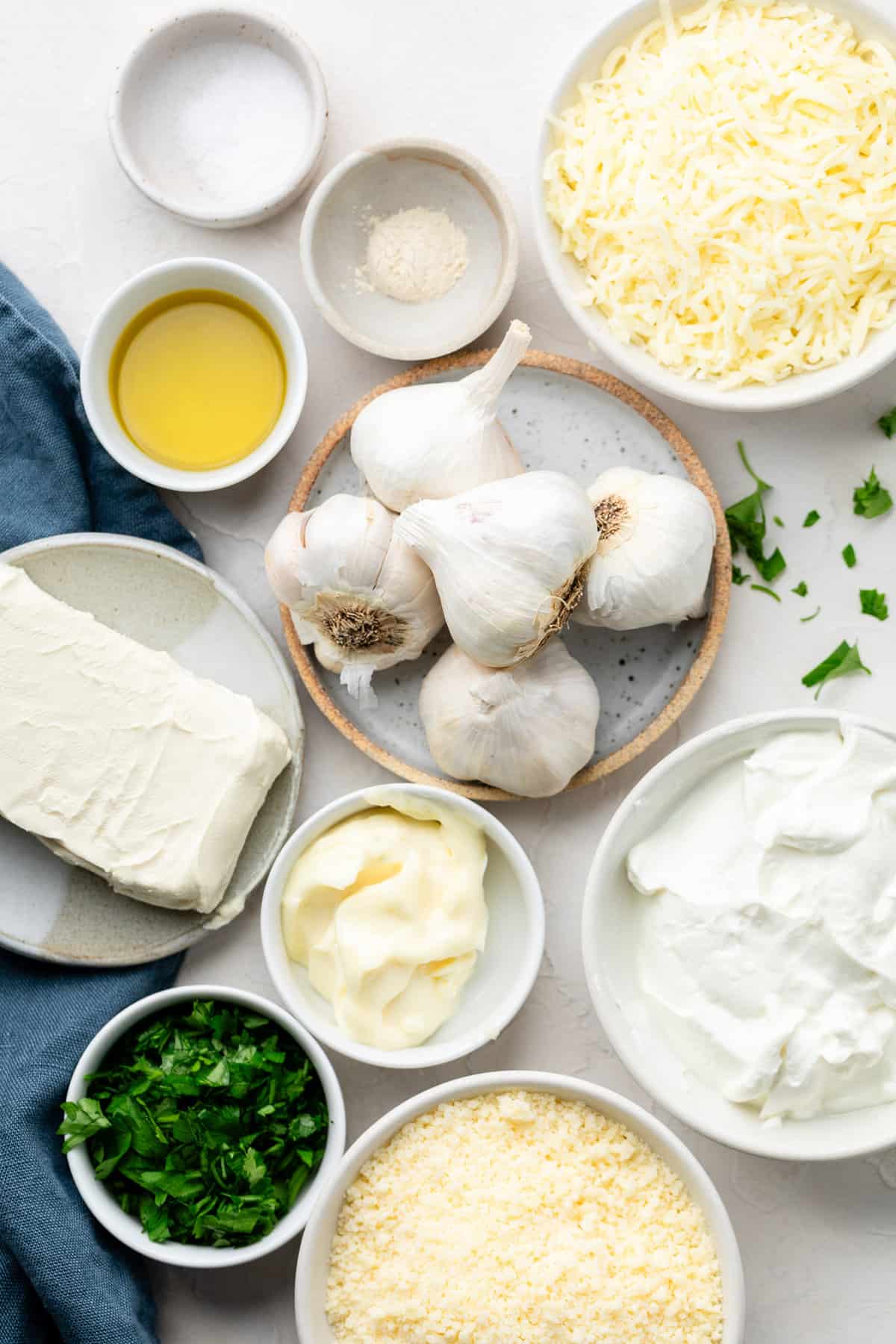 ingredients for garlic bread dip