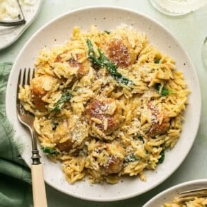 Cacio e Pepe Chicken Meatball Skillet