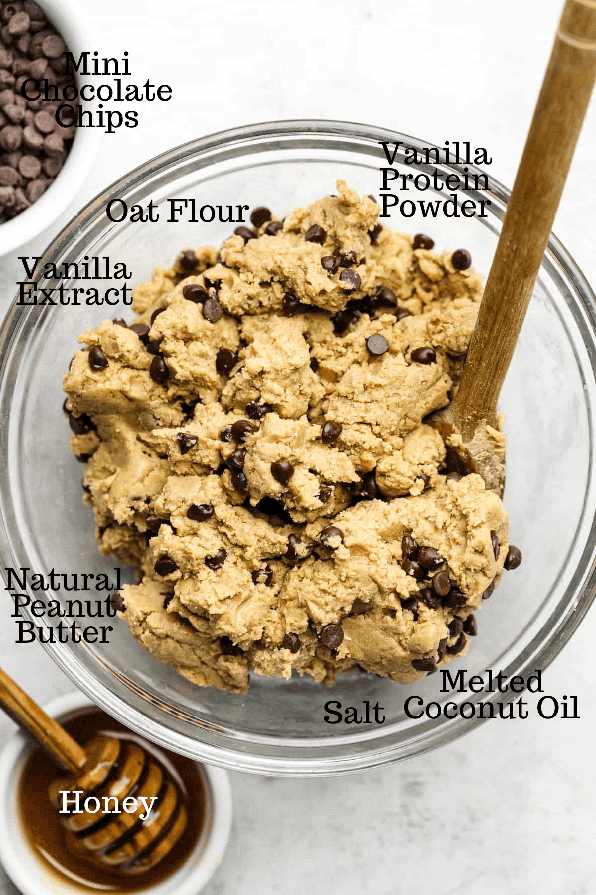 Photo of ingredients for Copycat Homemade Perfect Bars with labels.