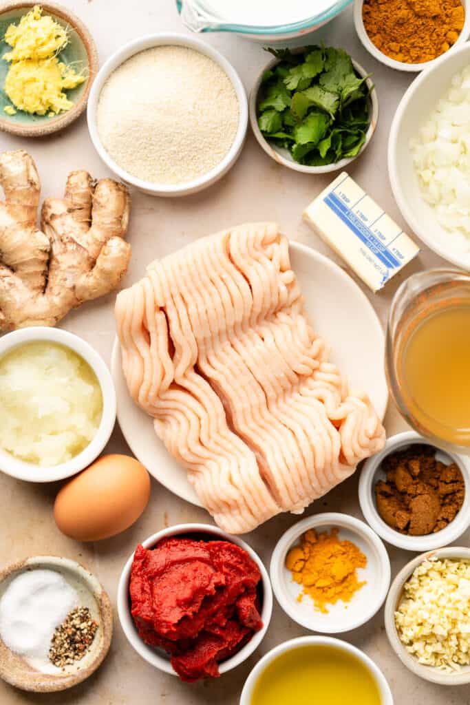 ingredients for butter chicken meatballs