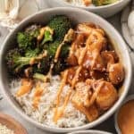 honey garlic chicken bowls