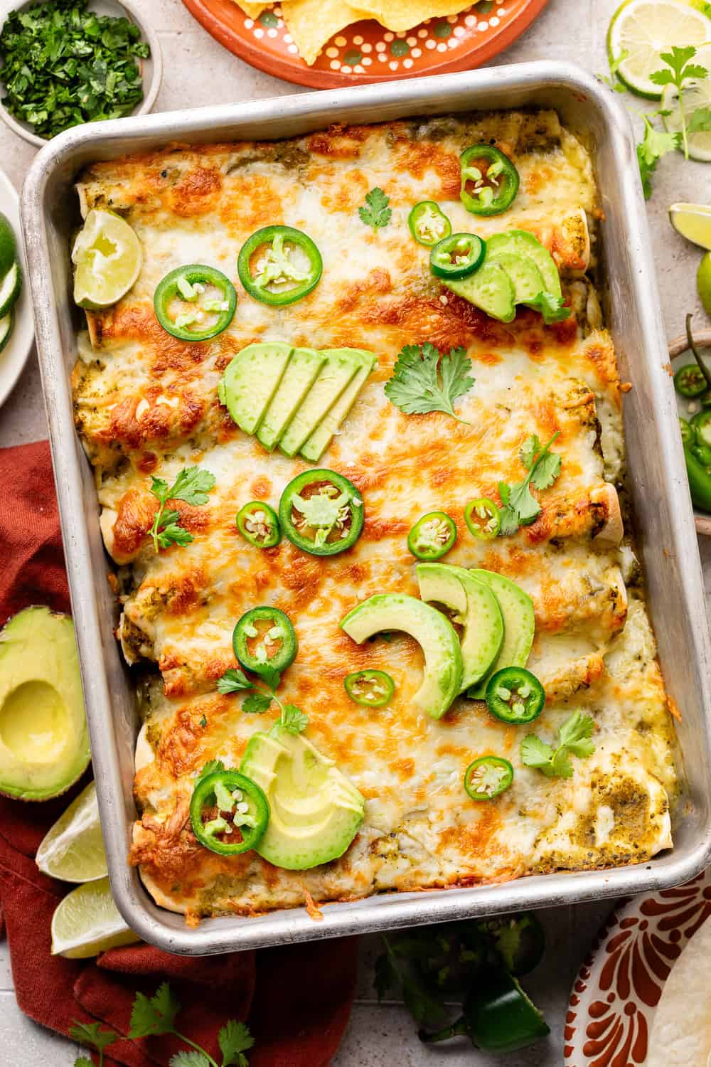 Easy Green Chicken Enchiladas - Erin Lives Whole