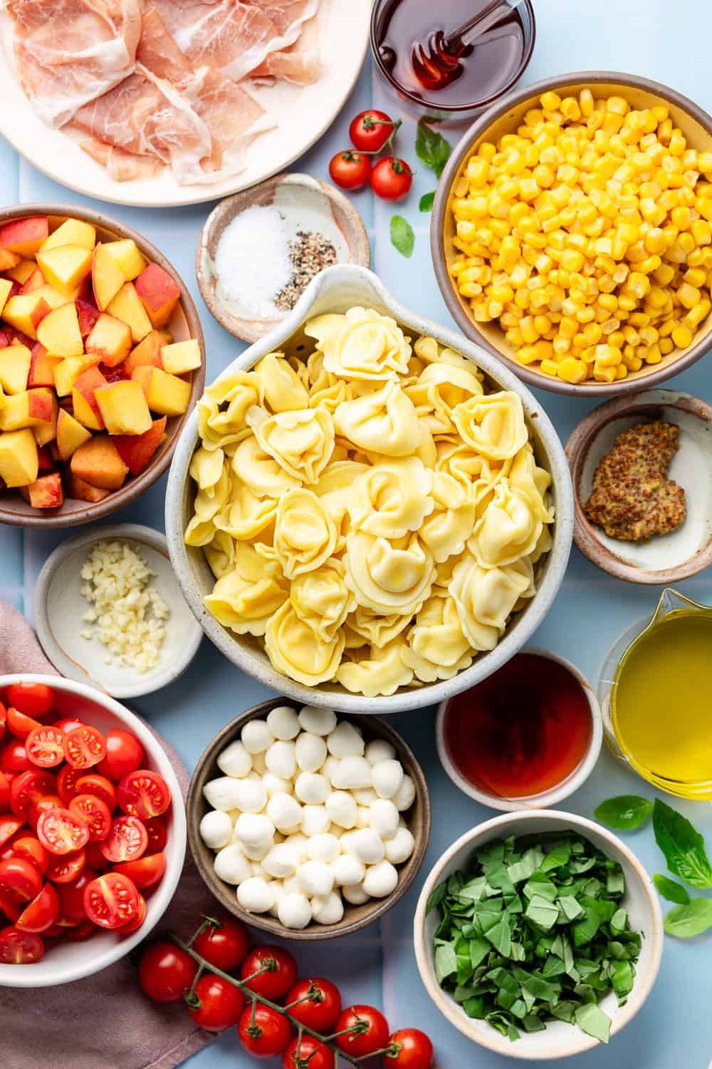ingredients for tortellini pasta salad